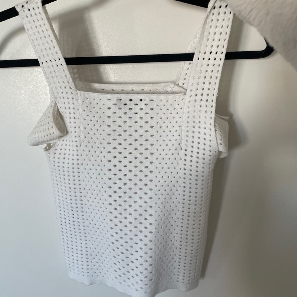 Cute white crochet type tank top